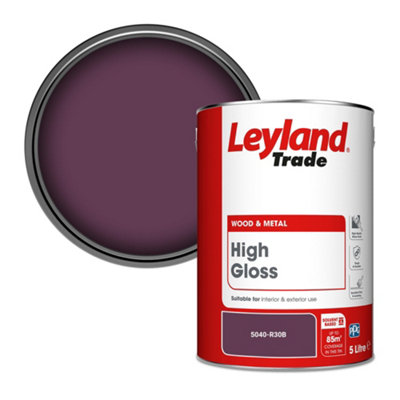 Leyland Trade Wood & Metal High Gloss Paint (5040-R30B) 5L from B&Q