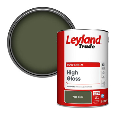 Leyland Trade Wood & Metal High Gloss Paint (7020-G50Y) 5L from B&Q
