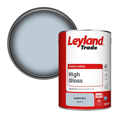 Leyland Trade Wood & Metal High Gloss Paint Dolphin Dive (Ppg10-12) 5L from B&Q