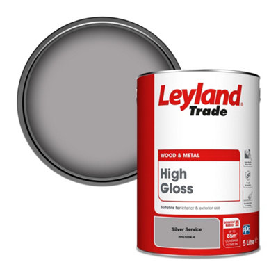 B&Q -  Wood & Metal High Gloss Paint Silver Service (Ppg1004-4) 5L