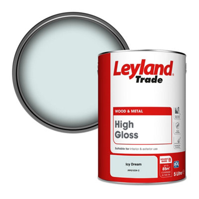 Leyland Trade Wood & Metal High Gloss Paint Icy Dream (Ppg1034-2) 5L from B&Q