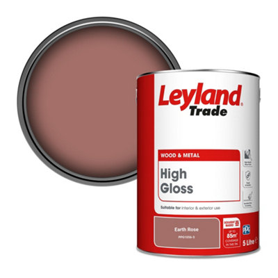 Leyland Trade Wood & Metal High Gloss Paint Earth Rose (Ppg1056-5) 5L from B&Q