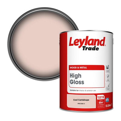 Leyland Trade Wood & Metal High Gloss Paint Cool Cantaloupe (Ppg1066-3) 5L from B&Q