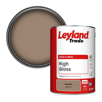 Leyland Trade Wood & Metal High Gloss Paint Cocoloco (Ppg1079-5) 5L from B&Q