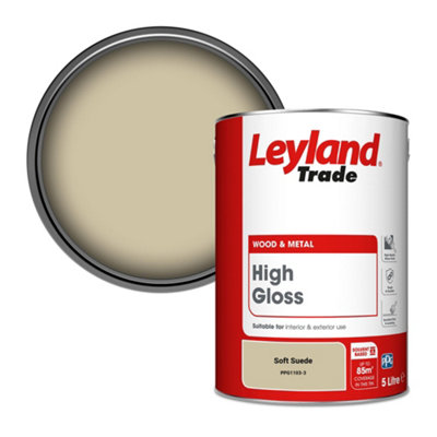 B&Q -  Wood & Metal High Gloss Paint Soft Suede (Ppg1103-3) 5L