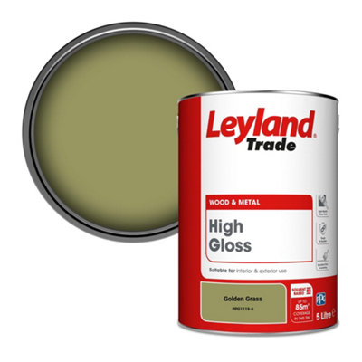 Leyland Trade Wood & Metal High Gloss Paint Golden Grass (Ppg1119-6) 5L from B&Q