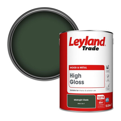 Leyland Trade Wood & Metal High Gloss Paint Midnight Glade (Ppg1134-7) 5L from B&Q