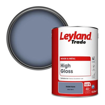 B&Q -  Wood & Metal High Gloss Paint Violet Aura (Ppg1168-5) 5L