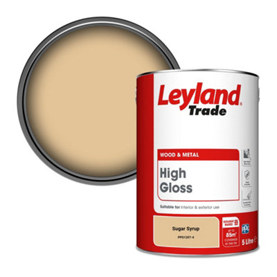 Leyland Trade Wood & Metal High Gloss Paint Sugar Syrup (Ppg1207-4) 5L from B&Q