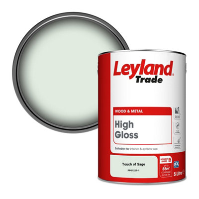 Leyland Trade Wood & Metal High Gloss Paint Touch Of Sage (Ppg1225-1) 5L from B&Q