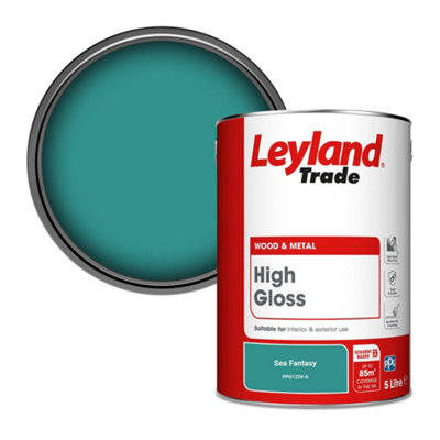 Leyland Trade Wood & Metal High Gloss Paint Sea Fantasy (Ppg1234-6) 5L from B&Q
