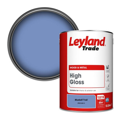 Leyland Trade Wood & Metal High Gloss Paint Bluebell Trail (Ppg1245-5) 5L from B&Q