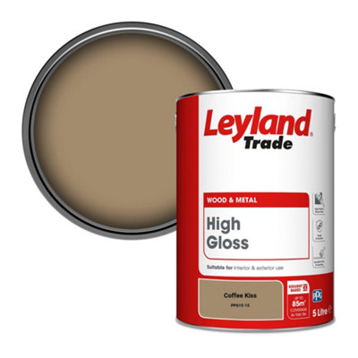 Leyland Trade Wood & Metal High Gloss Paint Coffee Kiss (Ppg15-15) 5L from B&Q