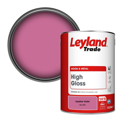 Leyland Trade Wood & Metal High Gloss Paint Heather Violet (Ral 4003) 5L from B&Q