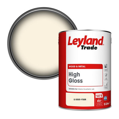 Leyland Trade Wood & Metal High Gloss Paint (S 0505-Y50R) 5L from B&Q