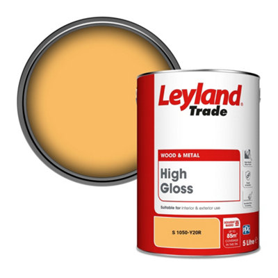 Leyland Trade Wood & Metal High Gloss Paint (S 1050-Y20R) 5L from B&Q