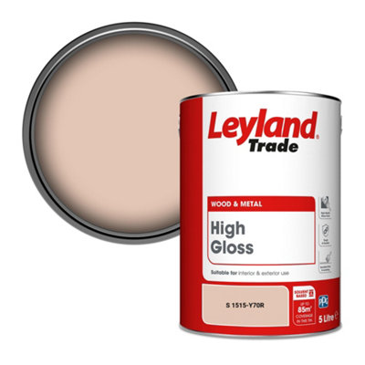 Leyland Trade Wood & Metal High Gloss Paint (S 1515-Y70R) 5L from B&Q