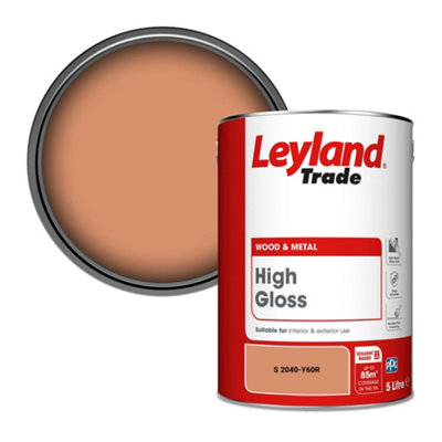 Leyland Trade Wood & Metal High Gloss Paint (S 2040-Y60R) 5L from B&Q