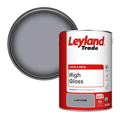 Leyland Trade Wood & Metal High Gloss Paint (S 4010-R50B) 5L from B&Q