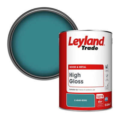 Leyland Trade Wood & Metal High Gloss Paint (S 4040-B30G) 5L from B&Q