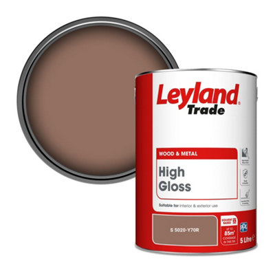 Leyland Trade Wood & Metal High Gloss Paint (S 5020-Y70R) 5L from B&Q