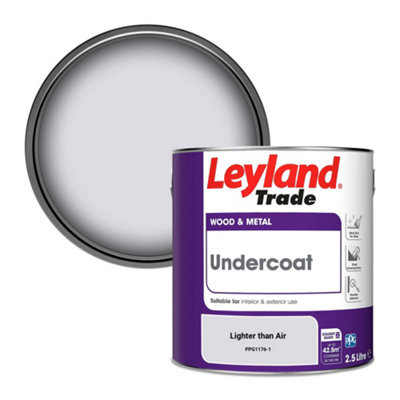 B&Q -  Wood & Metal Undercoat Paint Lighter Than Air (Ppg1176-1) 2.5L