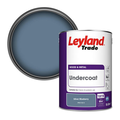 Leyland Trade Wood & Metal Undercoat Paint Silver Blueberry (Ppg1163-5) 5L from B&Q