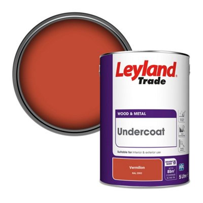 Leyland Trade Wood & Metal Undercoat Paint Vermilion (Ral 2002) 5L from B&Q