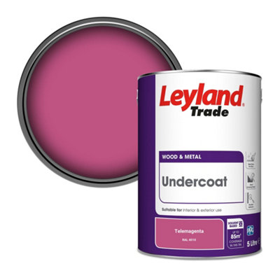 Leyland Trade Wood & Metal Undercoat Paint Telemagenta (Ral 4010) 5L from B&Q
