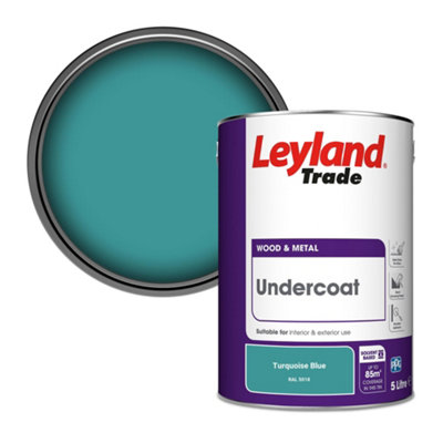 Leyland Trade Wood & Metal Undercoat Paint Turquoise Blue (Ral 5018) 5L from B&Q