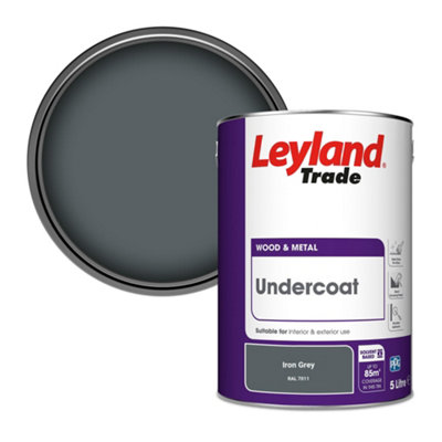 Leyland Trade Wood & Metal Undercoat Paint Iron Grey (Ral 7011) 5L from B&Q