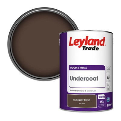 Leyland Trade Wood & Metal Undercoat Paint Mahogany Brown (Ral 8016) 5L from B&Q