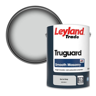 B&Q -  Truguard Smooth Masonry Paint Go To Gray (Ppg1004-1) 5L