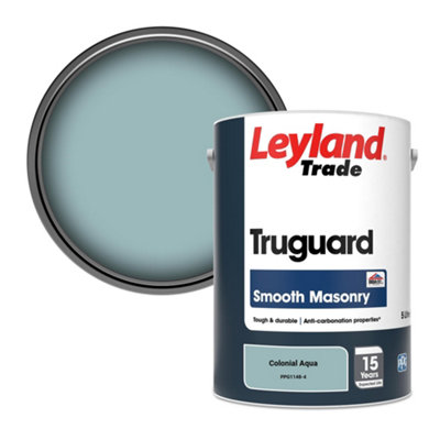 Leyland Trade Truguard Smooth Masonry Paint Colonial Aqua (Ppg1148-4) 5L from B&Q