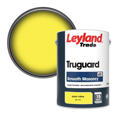 Leyland Trade Truguard Smooth Masonry Paint Sulfur Yellow (Ral 1016) 5L from B&Q