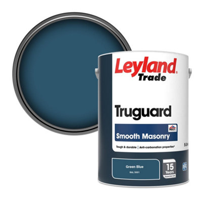Leyland Trade Truguard Smooth Masonry Paint Green Blue (Ral 5001) 5L from B&Q