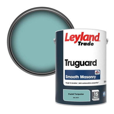 Leyland Trade Truguard Smooth Masonry Paint Pastel Turquoise (Ral 6034) 5L from B&Q