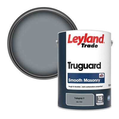 Leyland Trade Truguard Smooth Masonry Paint Telegrey 2 (Ral 7046) 5L from B&Q