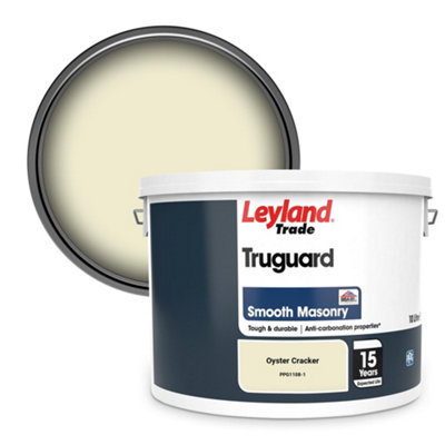 B&Q -  Truguard Smooth Masonry Paint Oyster Cracker (Ppg1108-1) 10L