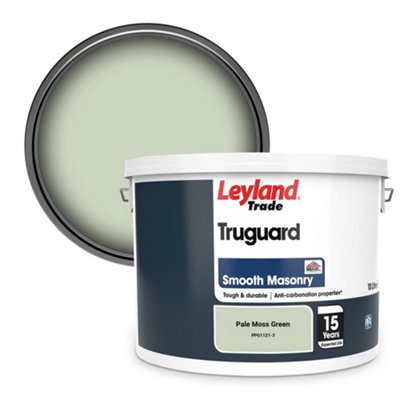 Leyland Trade Truguard Smooth Masonry Paint Pale Moss Green (Ppg1121-3) 10L from B&Q
