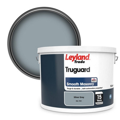 Leyland Trade Truguard Smooth Masonry Paint Silver Grey (Ral 7001) 10L from B&Q