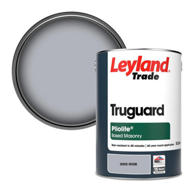 Leyland Trade Truguard Smooth Pliolite Masonry Paint (3005-R50B) 5L from B&Q