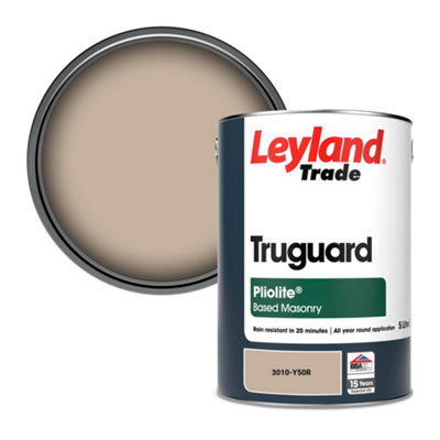 Leyland Trade Truguard Smooth Pliolite Masonry Paint (3010-Y50R) 5L from B&Q