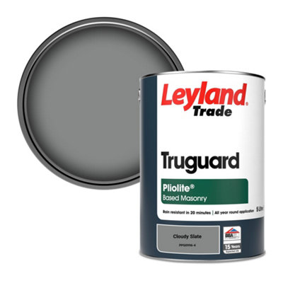 Leyland Trade Truguard Smooth Pliolite Masonry Paint Cloudy Slate (Ppg0996-4) 5L from B&Q