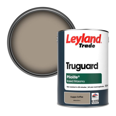B&Q -  Truguard Smooth Pliolite Masonry Paint Cuppa Coffee (Ppg1076-4) 5L