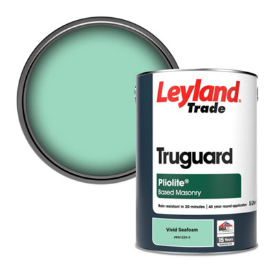 Leyland Trade Truguard Smooth Pliolite Masonry Paint Vivid Seafoam (Ppg1229-3) 5L from B&Q