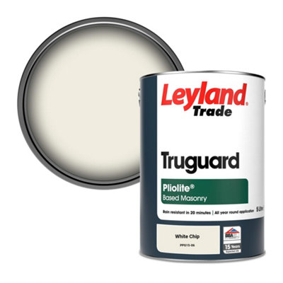 Leyland Trade Truguard Smooth Pliolite Masonry Paint White Chip (Ppg15-06) 5L from B&Q