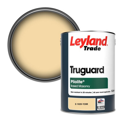 Leyland Trade Truguard Smooth Pliolite Masonry Paint (S 1020-Y20R) 5L from B&Q