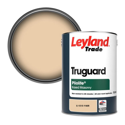 Leyland Trade Truguard Smooth Pliolite Masonry Paint (S 1515-Y40R) 5L from B&Q