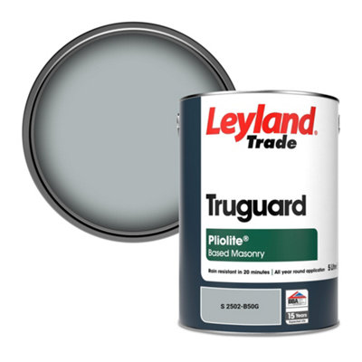 Leyland Trade Truguard Smooth Pliolite Masonry Paint (S 2502-B50G) 5L from B&Q